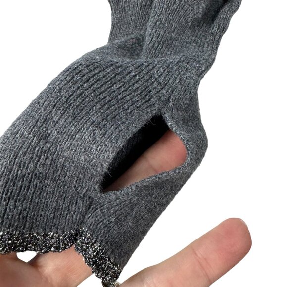 Athleta Womens Asymmetrical‎ Hem Long Sleeve Sweater S Gray Cashmere Goth READ - Picture 9 of 9